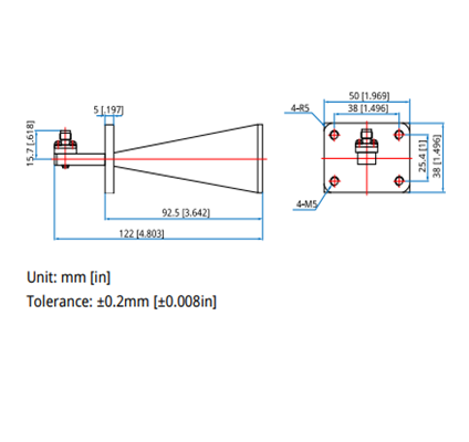 Double Ridged Horn Antenna SRFSDRHA-18000-40000-K