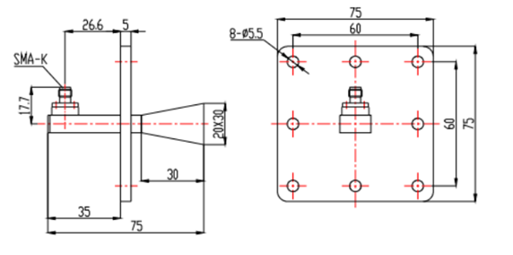 Standard Gain Horn Antenna-14.5-22 GHz