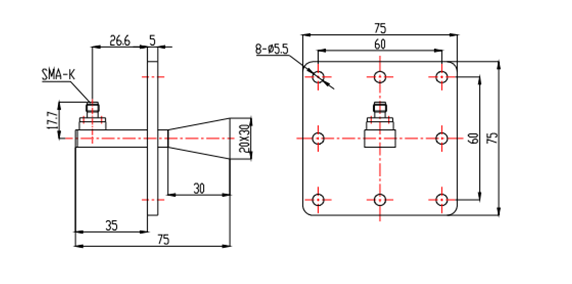 Standard Gain Horn Antenna-17.6-26.7 GHz