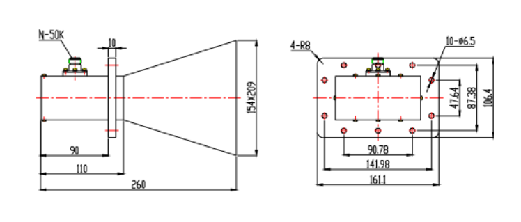 Standard Gain Horn Antenna-2.17-3.3 GHz, SRFS26SGAH10NK