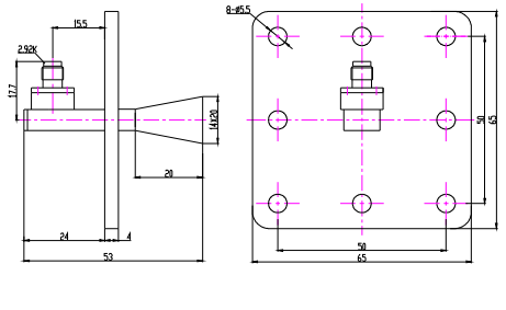 Standard Gain Horn Antenna-21.7-33 GHz