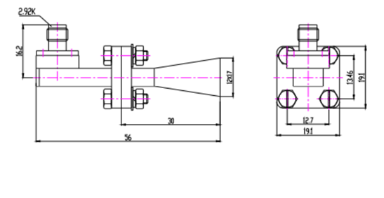 Standard Gain Horn Antenna-26.3-40 GHz SRFS320SGAH10+2.92K