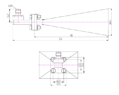 Standard Gain Horn Antenna SRFS320SGAH20+2.92K