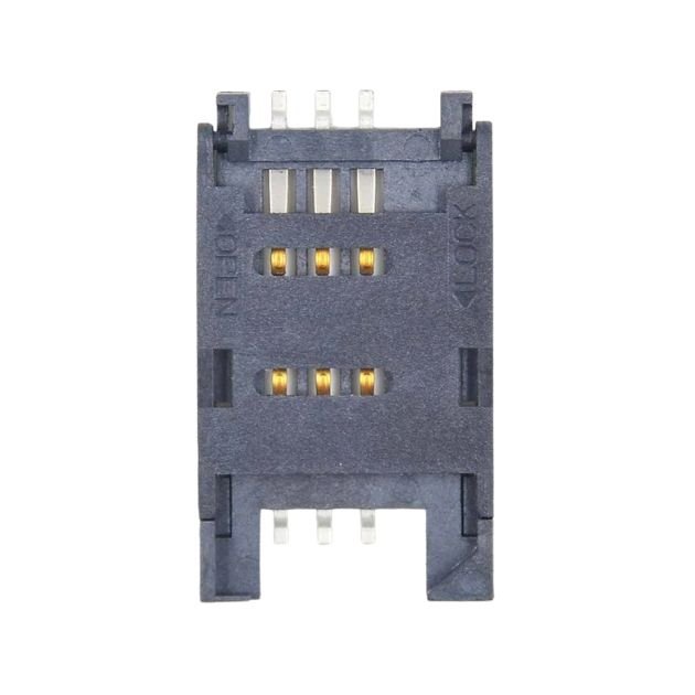 Flip type 6pin SIM Card Holder in Plastic body