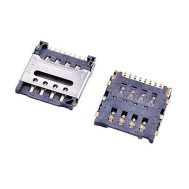 Flip type 8pin SIM Card Holder in metal body