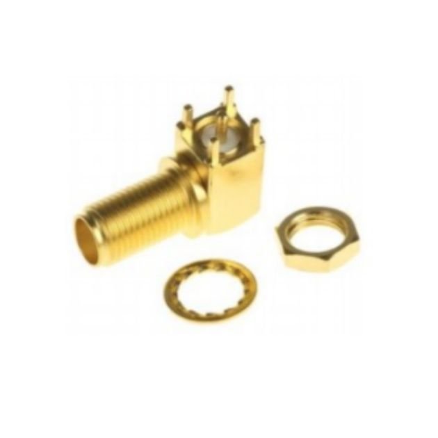 SMA Female Right Angle Bulkhead Connector for PCB Mount