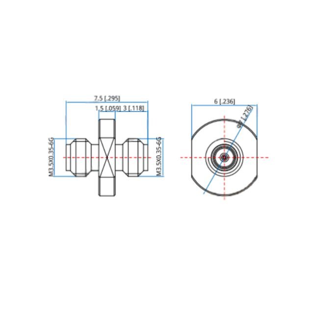 Coaxial Adaptor 0.8mm (F) to 0.8mm (F)