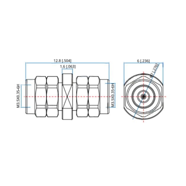 Coaxial Adaptor 0.8mm (M) to 0.8mm (M)