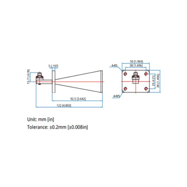 Double Ridged Horn Antenna SRFSDRHA-18000-40000-K