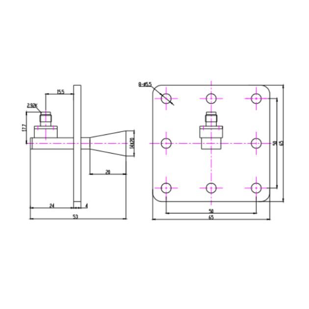 Standard Gain Horn Antenna-21.7-33 GHz