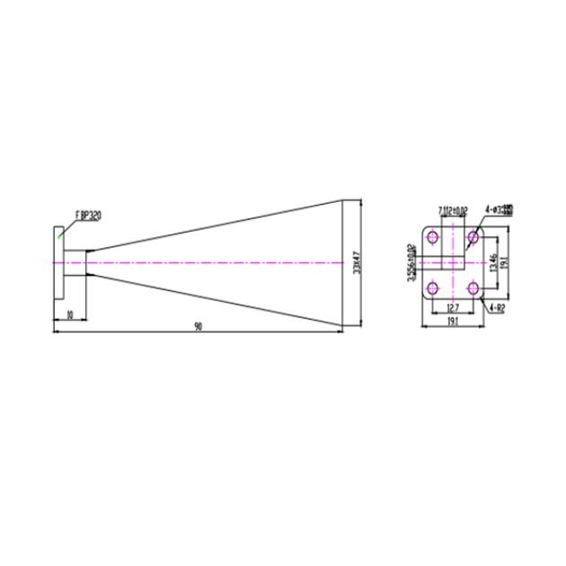 Standard Gain Horn Antenna-26.3-40 GHz SRFS320SGAH20