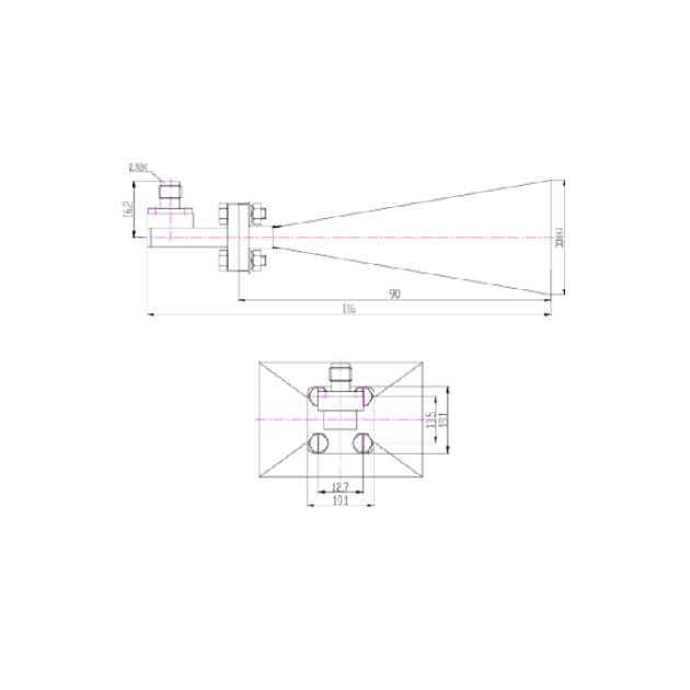 Standard Gain Horn Antenna SRFS320SGAH20+2.92K