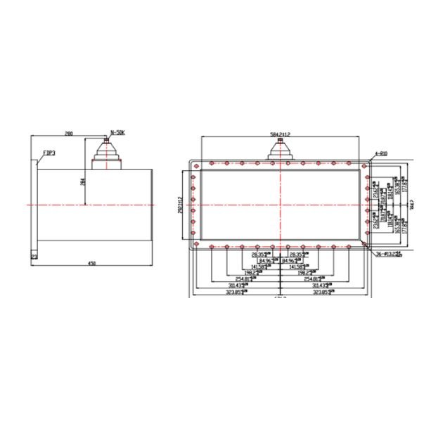 WR2300 Waveguide to Coaxial Adapter Right Angle Part no SRFS3WCANKPA