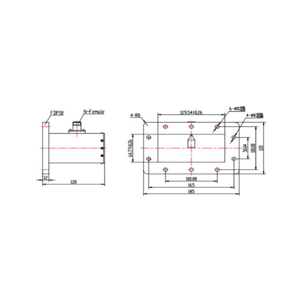 WR430 Waveguide to Coaxial Adapter Right Angle Part no SRFS22WCANKPA