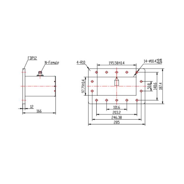 WR770 Waveguide to Coaxial Adapter Right Angle Part no SRFS12WCANKPA
