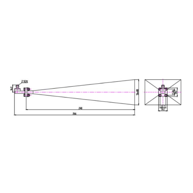 Standard Gain Horn Antenna-26.3-40 GHz SRFS320SGAH25