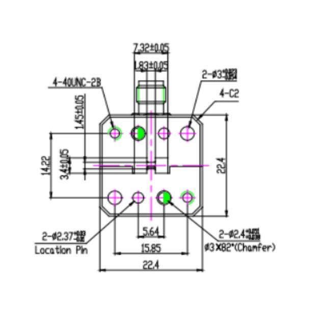 Double Ridged Waveguide to Coaxial Adapter SRFS180DRWCA2.92KPC