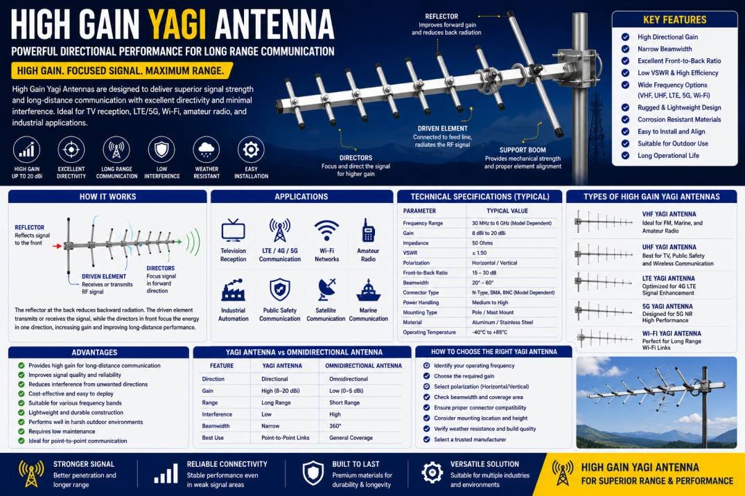 High Gain Yagi Antenna