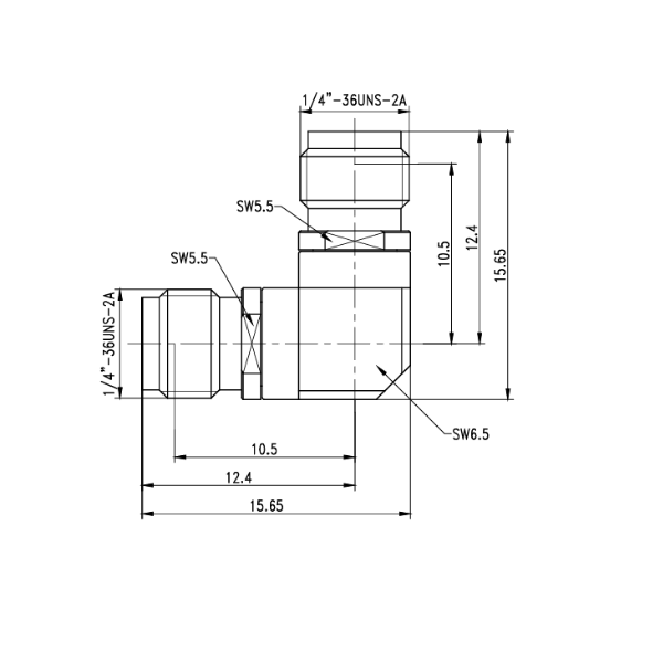 SMA Female to SMA Female Right Angle Adapter CAR2704