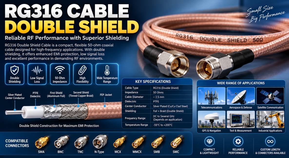 RG316 Double Shield Cable